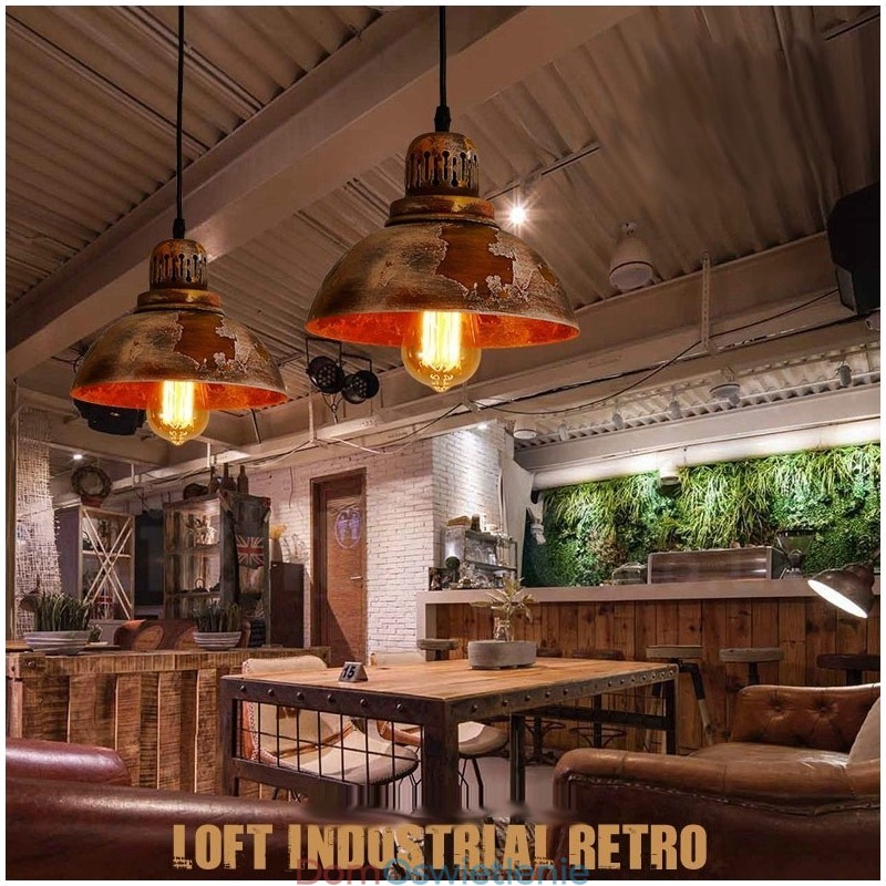 1 Światło Rustykalne Lodge Retro Vintage Wisząca Lampa Loft