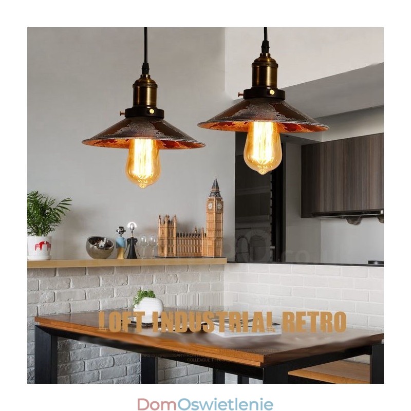 1 Światło Rustykalne Lodge Retro Vintage Wisząca Lampa Loft
