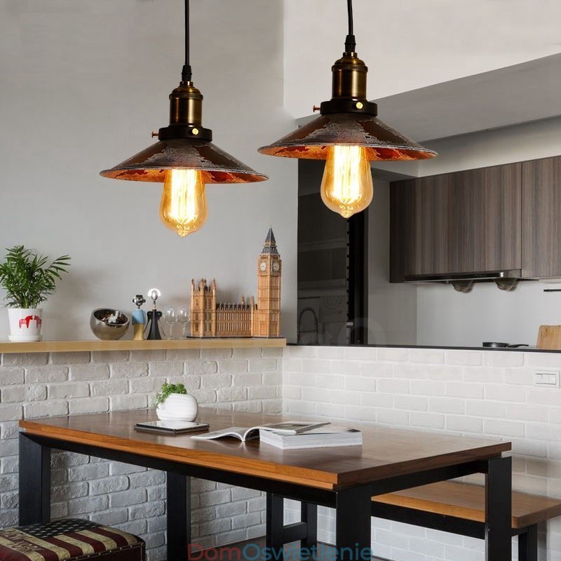 1 Światło Rustykalne Lodge Retro Vintage Wisząca Lampa Loft