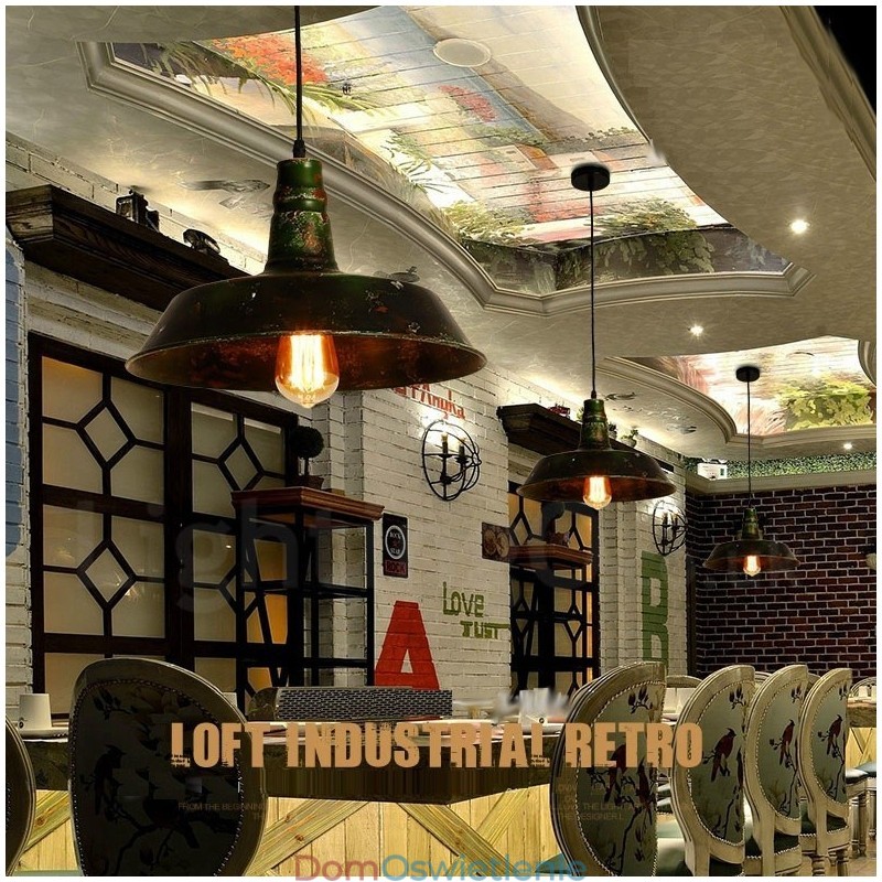 1 Światło Rustykalne Lodge Retro Vintage Wisząca Lampa Loft