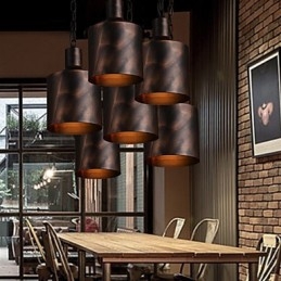 Żyrandol Rustykalny Lodge Drum Metalowa lampa wisząca