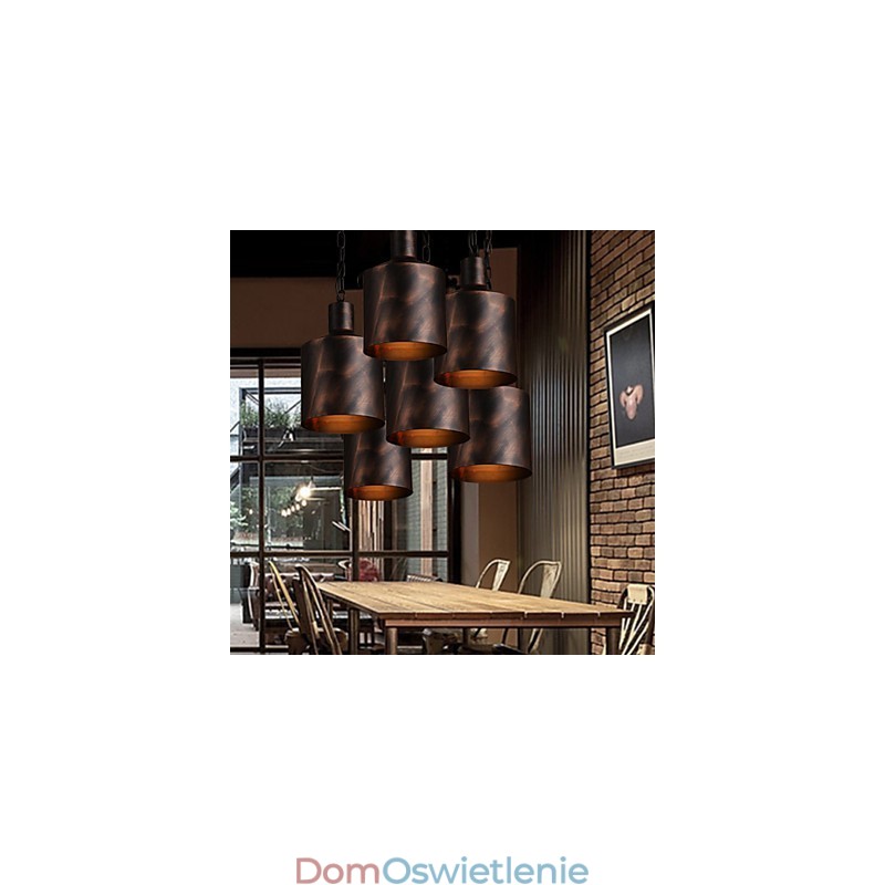 Żyrandol Rustykalny Lodge Drum Metalowa lampa wisząca