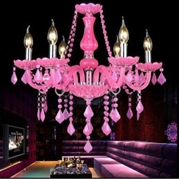 Lampa kawowa Project Light Candle Crystal Wisząca lampa różowa