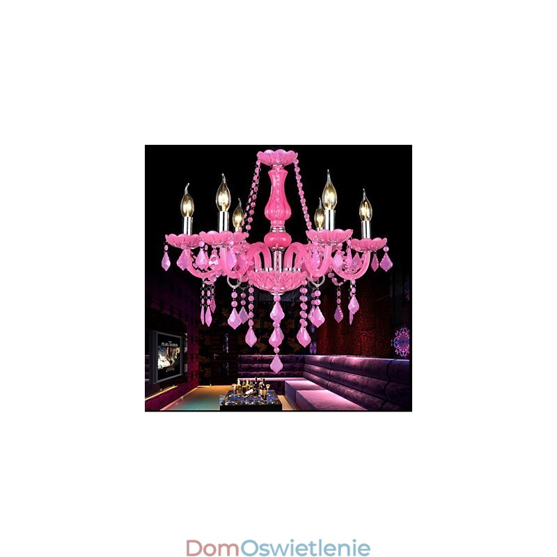 Lampa kawowa Project Light Candle Crystal Wisząca lampa różowa