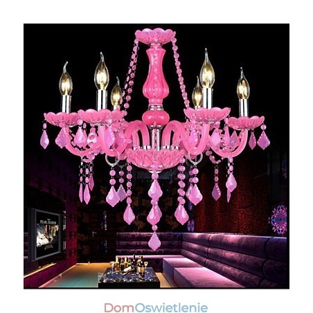 Lampa kawowa Project Light Candle Crystal Wisząca lampa różowa Lampa kawowa Project Light Candle Crystal Wisząca lampa różowa
