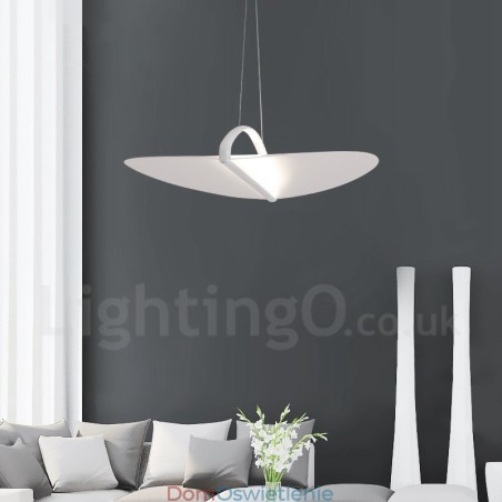 Nowoczesna, współczesna lampa wisząca z 1 lampą akrylową i kloszem ze stali Nowoczesna, współczesna lampa wisząca z 1 lampą akrylową i kloszem ze stali