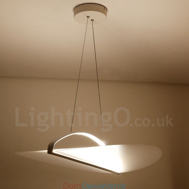 Nowoczesna, współczesna lampa wisząca z 1 lampą akrylową i kloszem ze stali