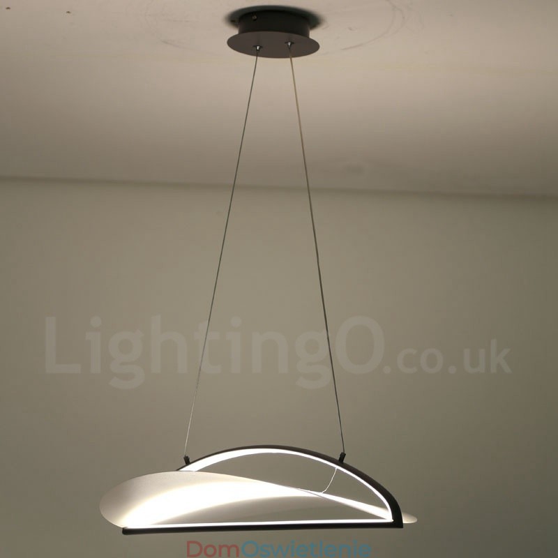 Nowoczesna, współczesna lampa wisząca z 1 lampą akrylową i kloszem ze stali