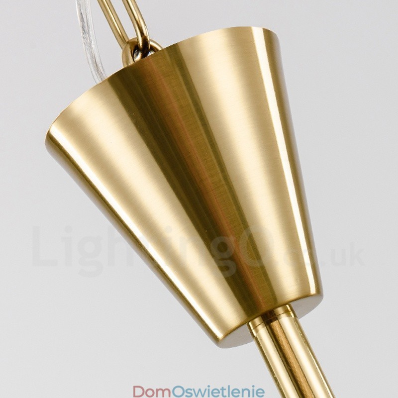 Nowoczesna, współczesna lampa wisząca ze stali 9-punktowej z kryształowym kloszem