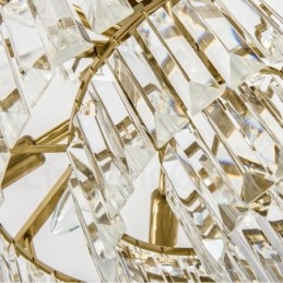 Nowoczesna, współczesna lampa wisząca ze stali 9-punktowej z kryształowym kloszem