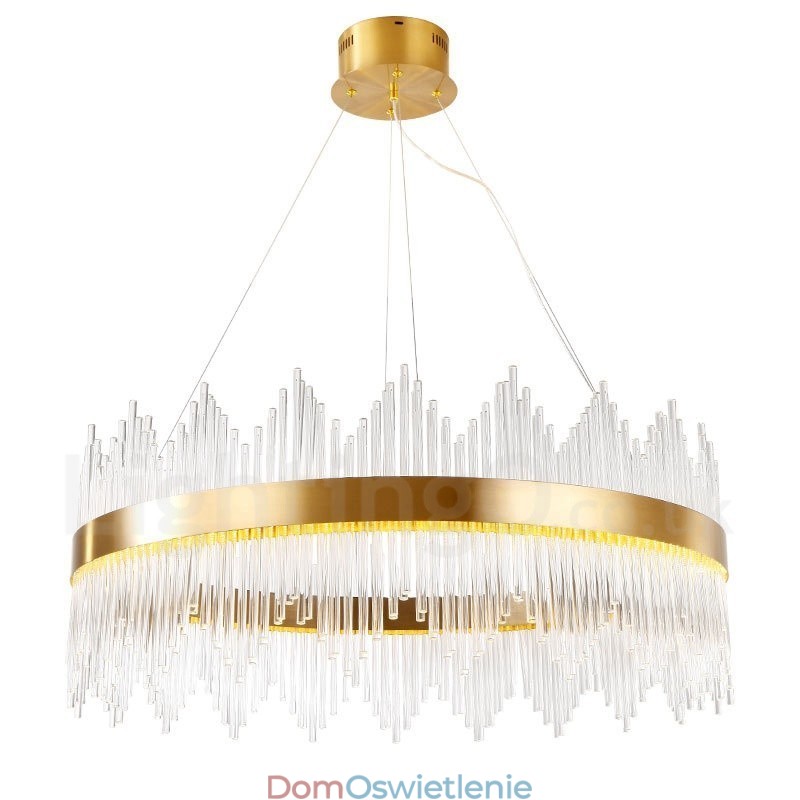 Nowoczesna, współczesna lampa wisząca ze stali z kloszem szklanym