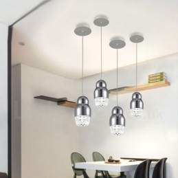 Nowoczesna, współczesna lampa wisząca ze stopu aluminium z 1 lampą i kloszem akrylowym
