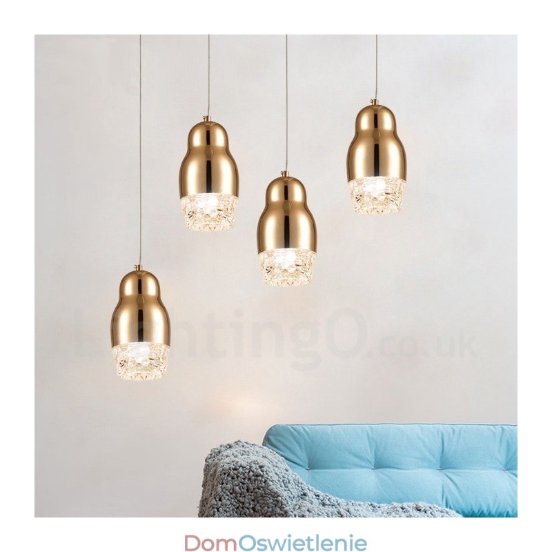 Nowoczesna, współczesna lampa wisząca ze stopu aluminium z 1 lampą i kloszem akrylowym