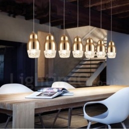 Nowoczesna, współczesna lampa wisząca ze stopu aluminium z 1 lampą i kloszem akrylowym