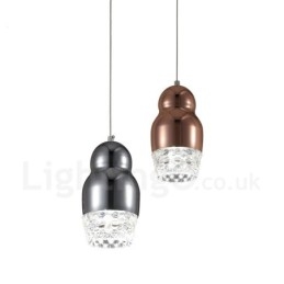Nowoczesna, współczesna lampa wisząca ze stopu aluminium z 1 lampą i kloszem akrylowym