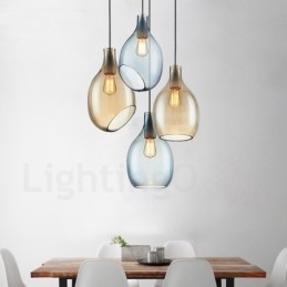 Nowoczesna, współczesna lampa wisząca ze szkła z 1 kloszem