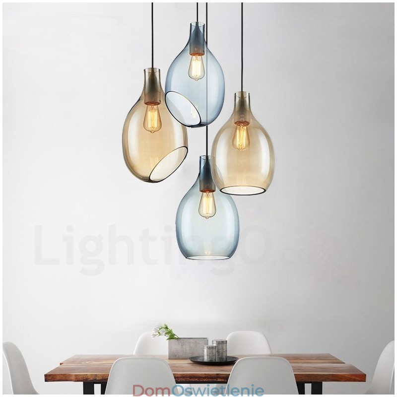 Nowoczesna, współczesna lampa wisząca ze szkła z 1 kloszem