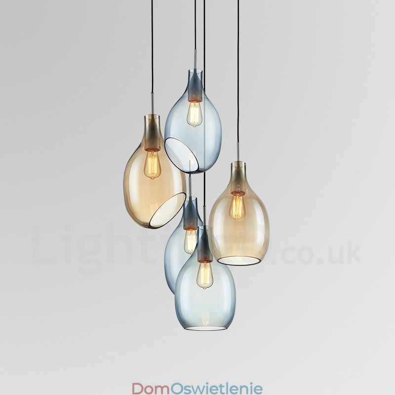 Nowoczesna, współczesna lampa wisząca ze szkła z 1 kloszem