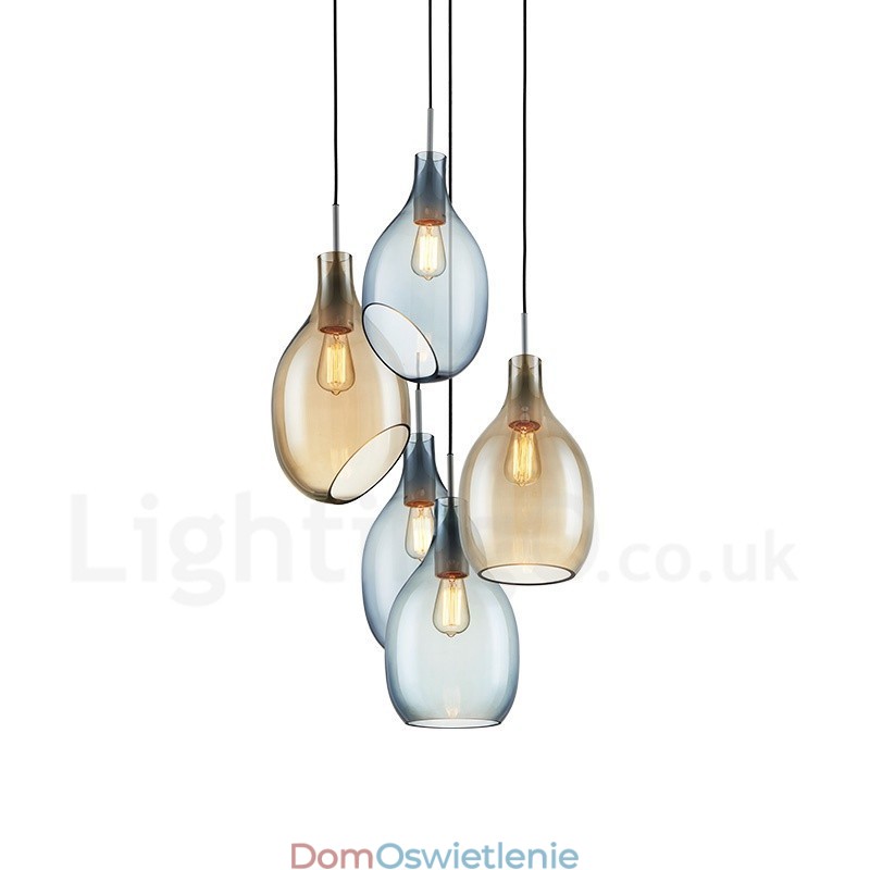 Nowoczesna, współczesna lampa wisząca ze szkła z 1 kloszem