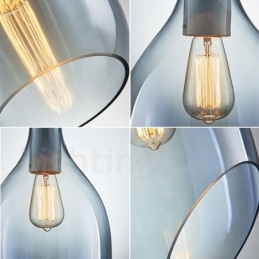 Nowoczesna, współczesna lampa wisząca ze szkła z 1 kloszem