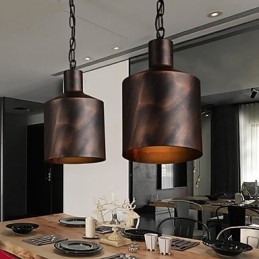 Żyrandol Rustykalny Lodge Drum Metalowa lampa wisząca