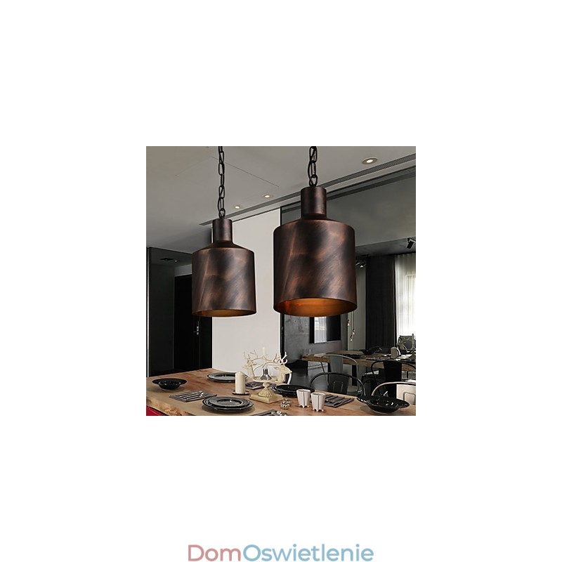 Żyrandol Rustykalny Lodge Drum Metalowa lampa wisząca