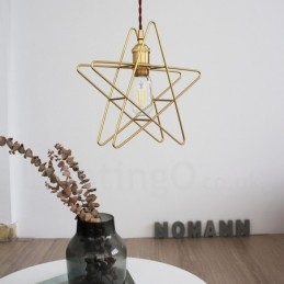 Nowoczesna współczesna lampa wisząca z mosiądzu z 1 światłem i kloszem