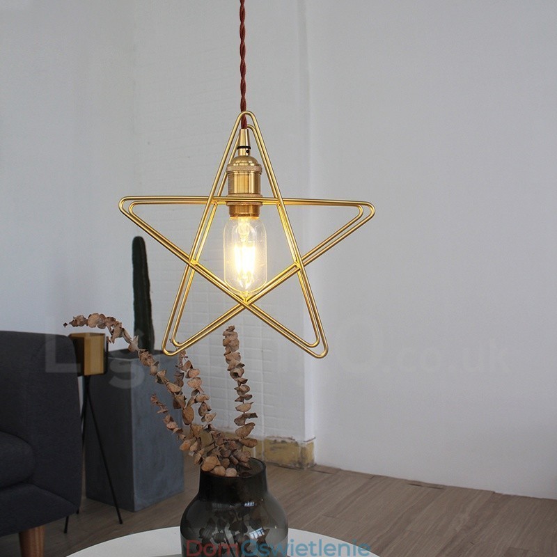 Nowoczesna współczesna lampa wisząca z mosiądzu z 1 światłem i kloszem