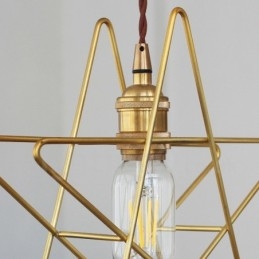 Nowoczesna współczesna lampa wisząca z mosiądzu z 1 światłem i kloszem