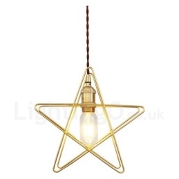 Nowoczesna współczesna lampa wisząca z mosiądzu z 1 światłem i kloszem
