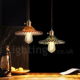 Rustic Lodge Retro 1 lampa wisząca ze stali z kloszem szklanym