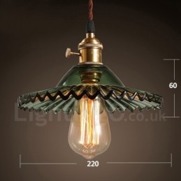 Rustic Lodge Retro 1 lampa wisząca ze stali z kloszem szklanym
