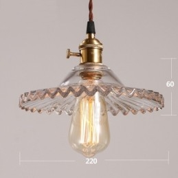 Rustic Lodge Retro 1 lampa wisząca ze stali z kloszem szklanym