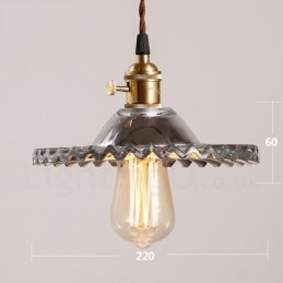 Rustic Lodge Retro 1 lampa wisząca ze stali z kloszem szklanym