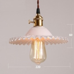 Rustic Lodge Retro 1 lampa wisząca ze stali z kloszem szklanym