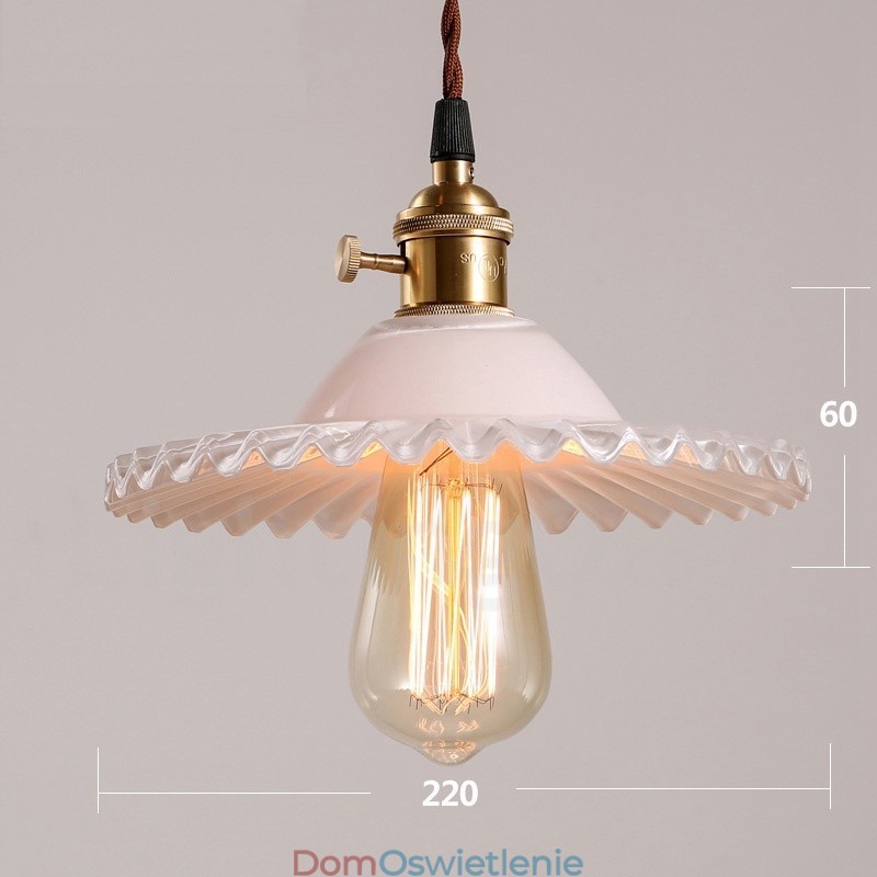 Rustic Lodge Retro 1 lampa wisząca ze stali z kloszem szklanym