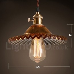 Rustic Lodge Retro 1 lampa wisząca ze stali z kloszem szklanym