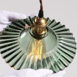 Rustic Lodge Retro 1 lampa wisząca ze stali z kloszem szklanym