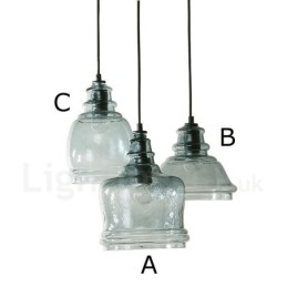 Nowoczesna, współczesna lampa wisząca ze stali 1-punktowej z kloszem szklanym