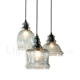 Nowoczesna, współczesna lampa wisząca ze stali 1-punktowej z kloszem szklanym
