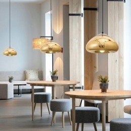 Nowoczesna, współczesna lampa wisząca ze szkła z 1 kloszem