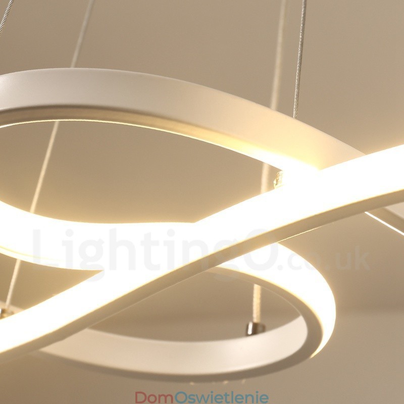 Nowoczesna, współczesna lampa wisząca ze stopu aluminium z kloszem akrylowym