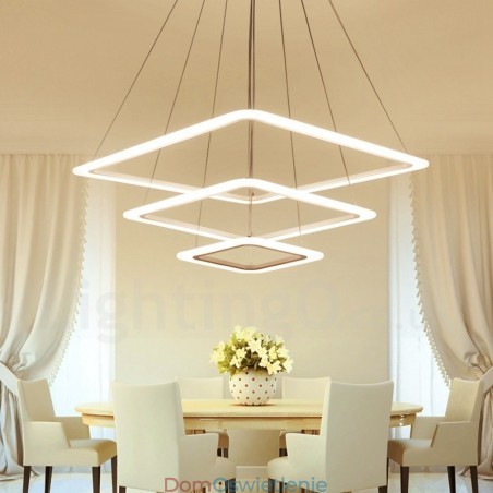 Nowoczesna, współczesna lampa wisząca ze stopu aluminium, 3 światła, z kloszem akrylowym Nowoczesna, współczesna lampa wisząca ze stopu aluminium, 3 światła, z kloszem akrylowym