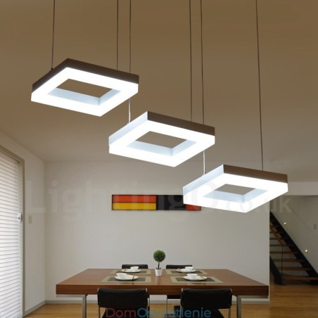 Nowoczesna, współczesna lampa wisząca ze stopu aluminium, 3 światła, z kloszem akrylowym Nowoczesna, współczesna lampa wisząca ze stopu aluminium, 3 światła, z kloszem akrylowym