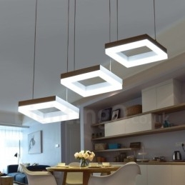 Nowoczesna, współczesna lampa wisząca ze stopu aluminium, 3 światła, z kloszem akrylowym
