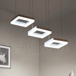 Nowoczesna, współczesna lampa wisząca ze stopu aluminium, 3 światła, z kloszem akrylowym