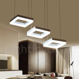 Nowoczesna, współczesna lampa wisząca ze stopu aluminium, 3 światła, z kloszem akrylowym