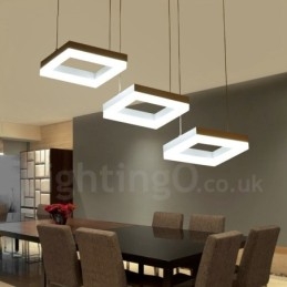 Nowoczesna, współczesna lampa wisząca ze stopu aluminium, 3 światła, z kloszem akrylowym