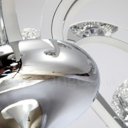 Ściemnialny nowoczesny żyrandol stalowy z 6 światłami i kloszem ze stopu aluminium