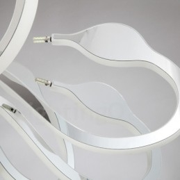 Ściemnialny nowoczesny żyrandol stalowy na 12 świateł z kloszem akrylowym